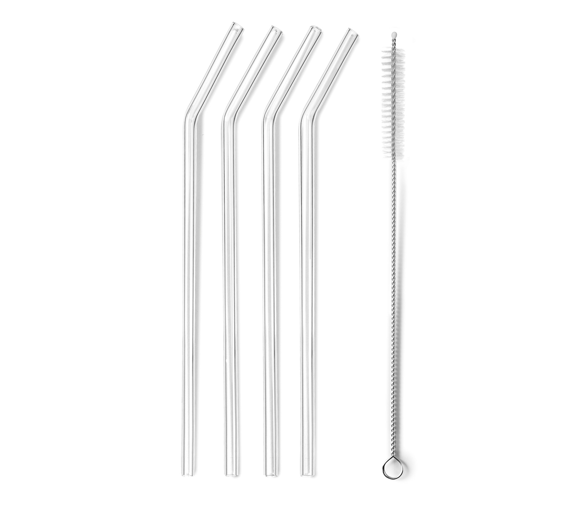 Set 4 Palhinhas Reutilizáveis Vidro Borossilicato 6x215mm