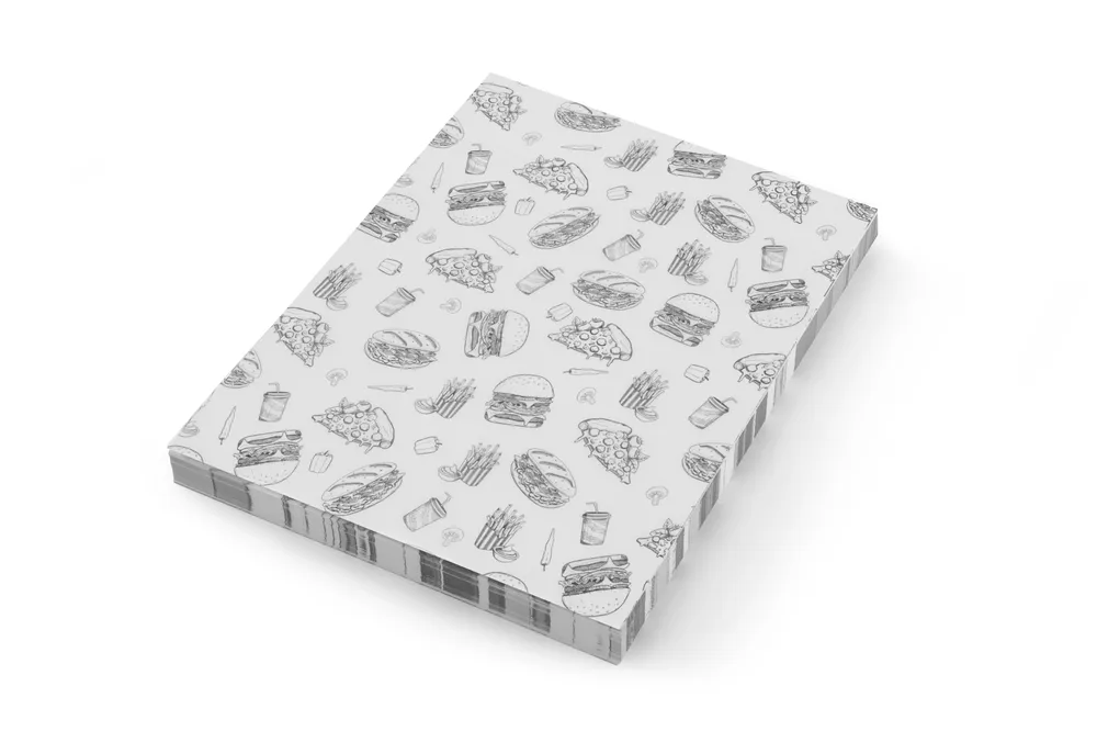 Papel Antigordura com Padrão Hambúrguer, 200x250mm, 500 Folhas