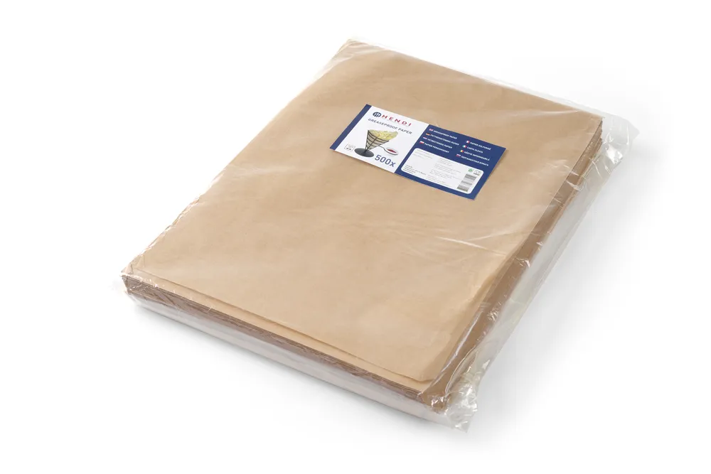 Papel Antigordura Bege 250x350mm, 500 Folhas para Alimentos