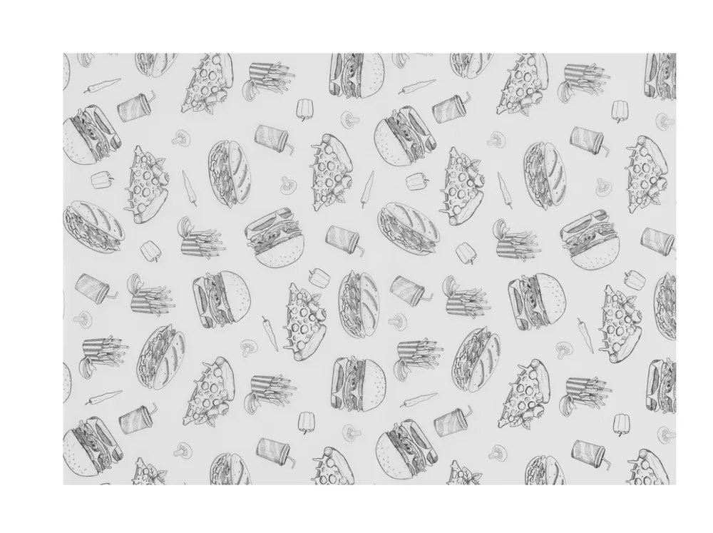 Papel Antigordura 25x35cm com Padrão Hambúrguer, 500 unidades