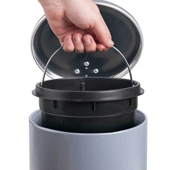 Papeleira com Pedal 3 L em Aço Inoxidável Cinza