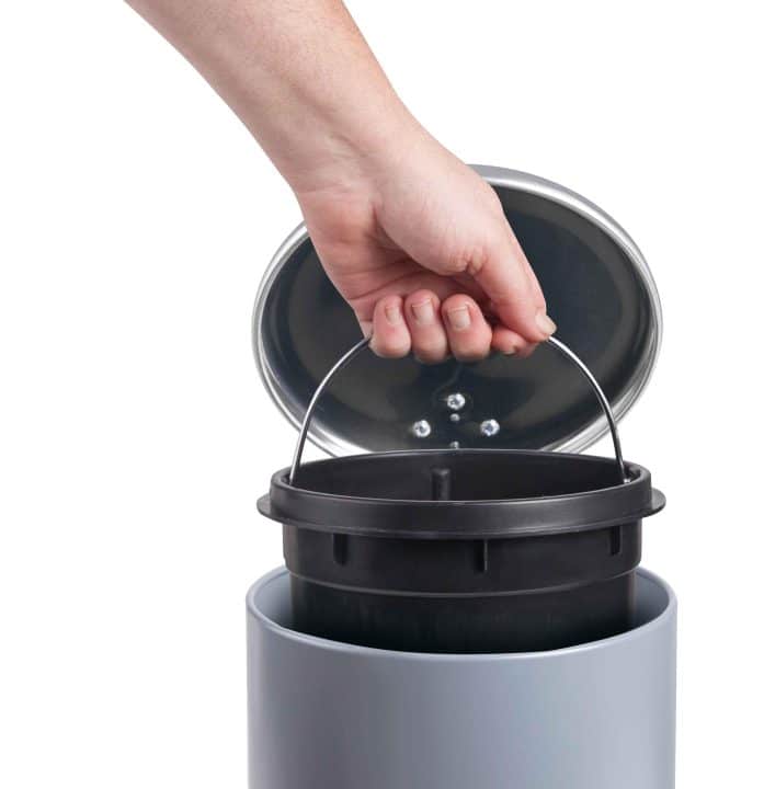 Papeleira com Pedal 3 L em Aço Inoxidável Cinza