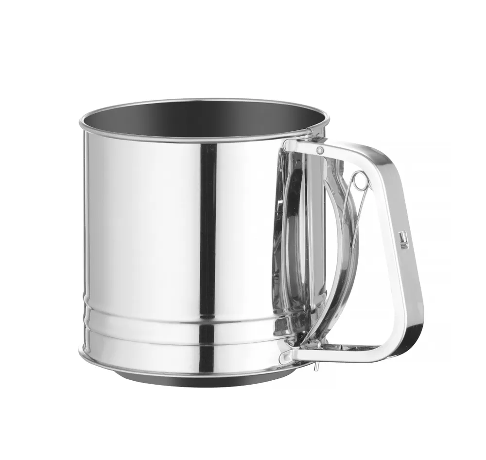 Peneira de Farinha Inox 550g com Mecanismo de Mola