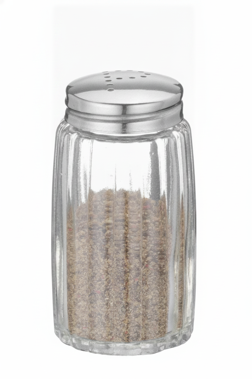 Pimenteiro de Mesa em Vidro e Inox, Conjunto 6 Peças, ⌀40x70mm