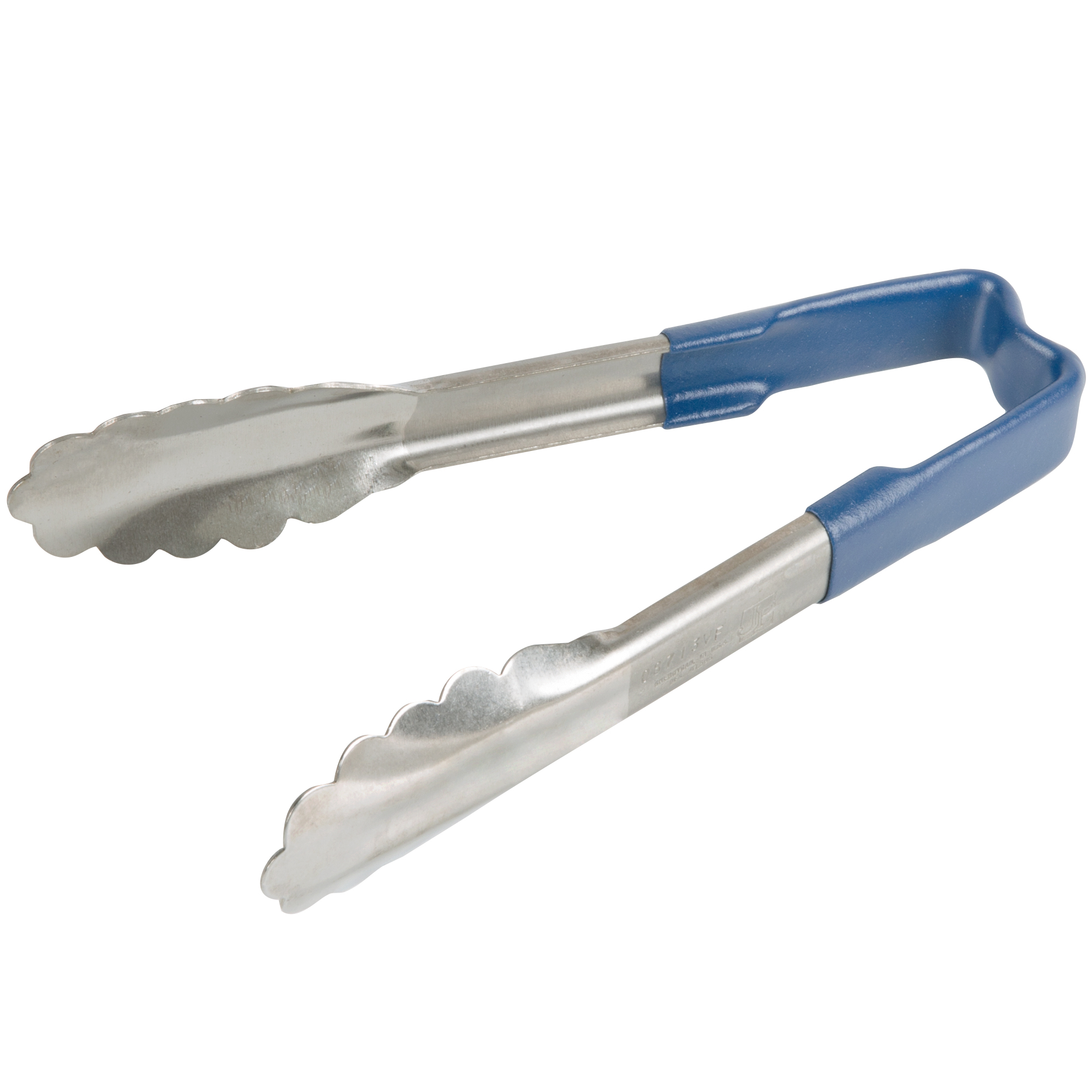 Pinça Festoneada Monobloc Aço Inox 15 cm Cabo Azul