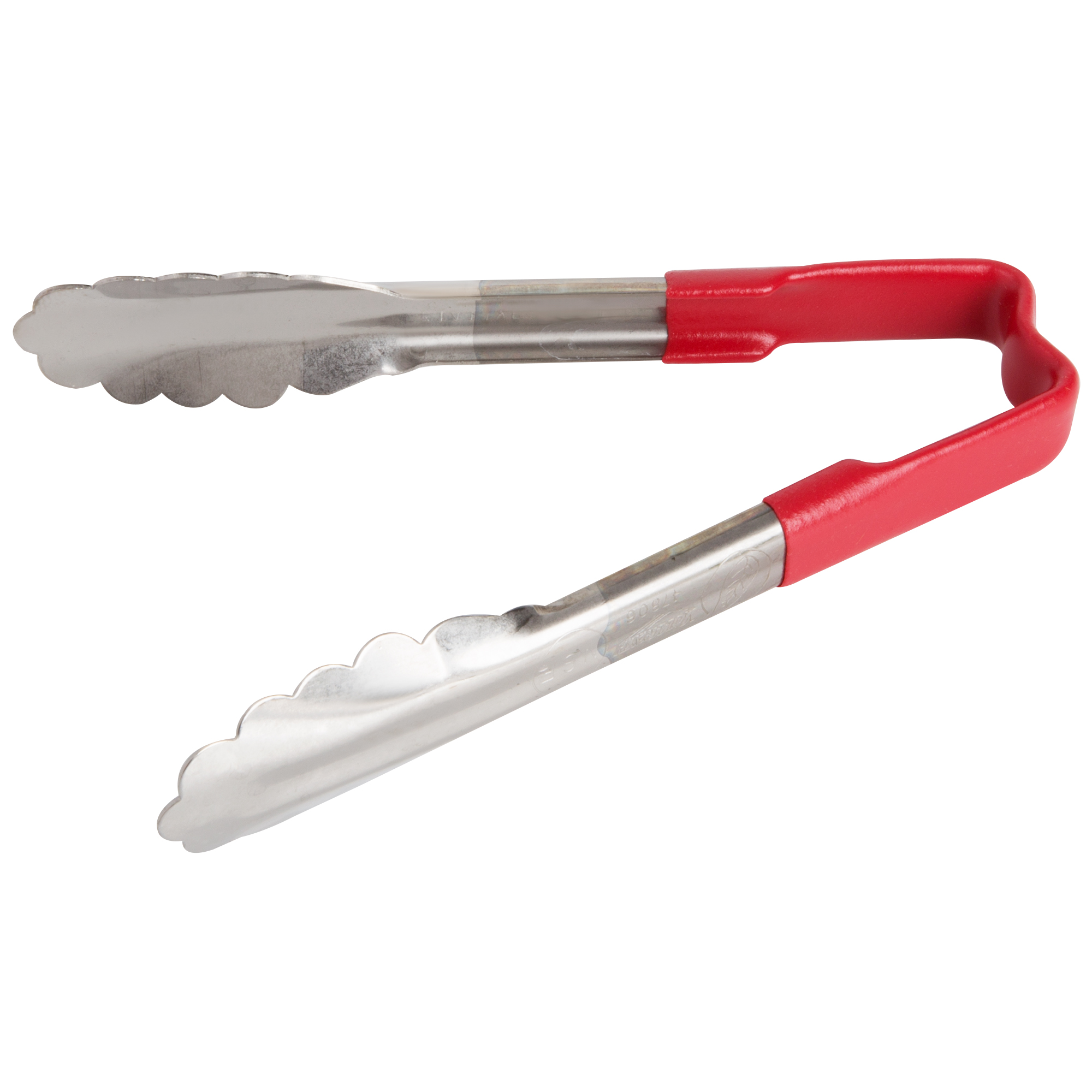 Pinças de Servir Festoneadas Aço Inoxidável 15.2 cm Cabo Vermelho
