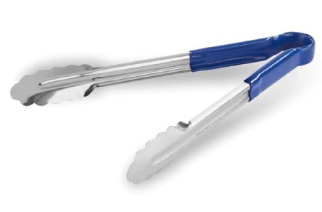 Pinças Festoneadas Aço Inoxidável 24cm Cabo Azul Profissional