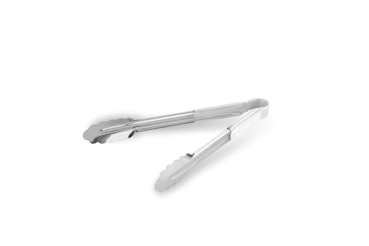 Pinças Festoneadas Aço Inox 30 cm com Cabo Preto