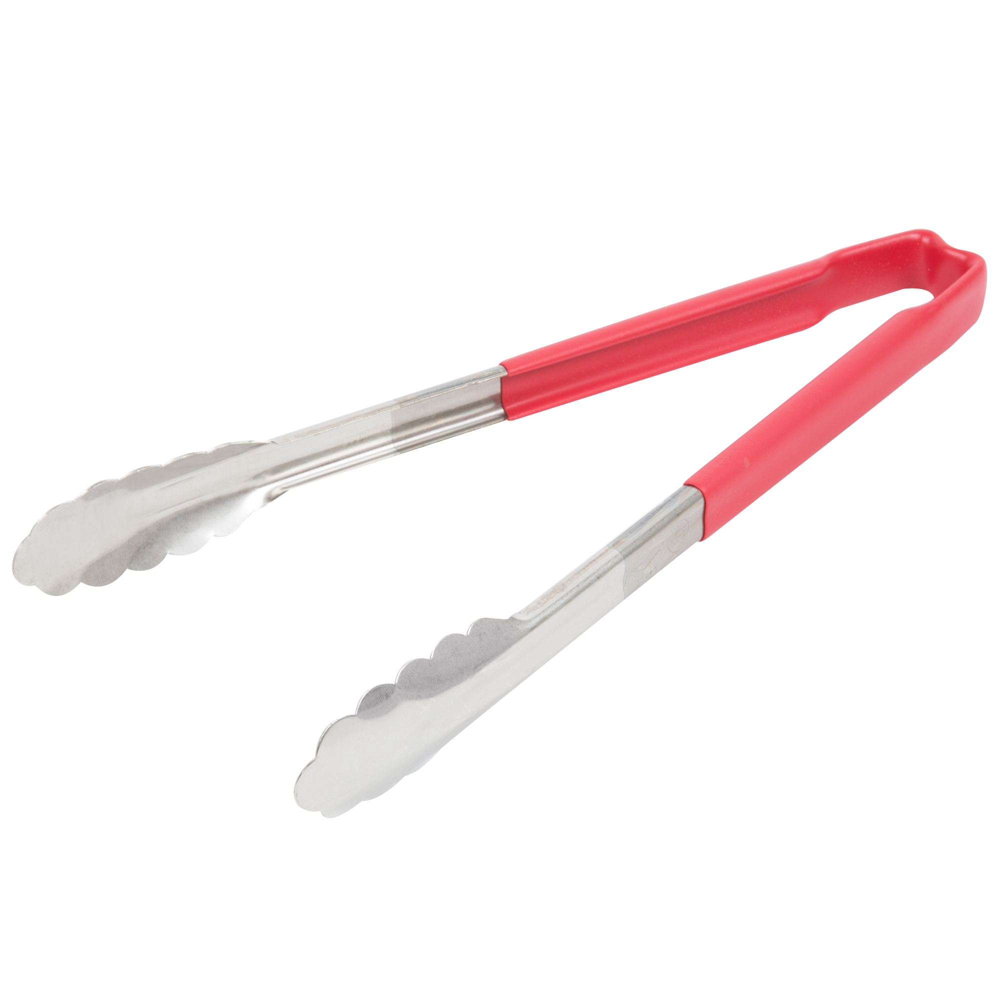 Pinça Festoneada Aço Inox 30 cm com Cabo Vermelho