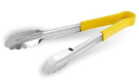 Pinças Festoneadas Aço Inoxidável 30 cm com Cabo Amarelo