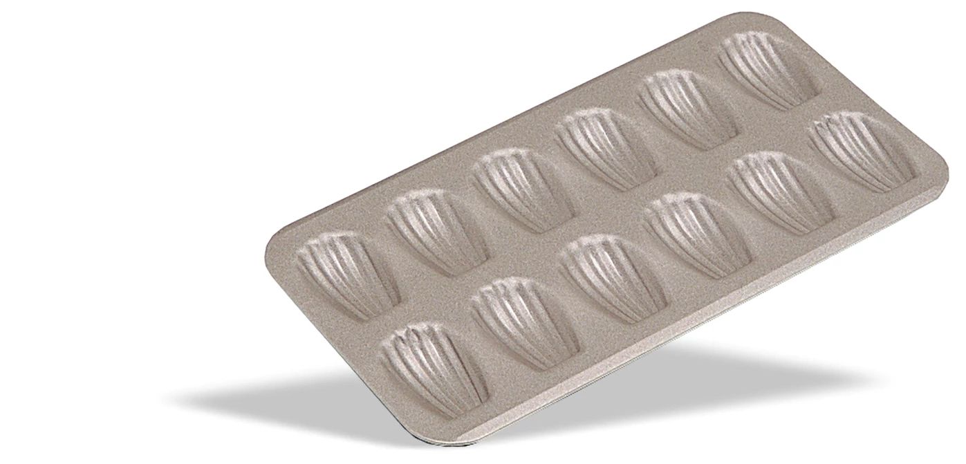 Placa para Madalenas 12 Cavidades em Aço 395x225 mm