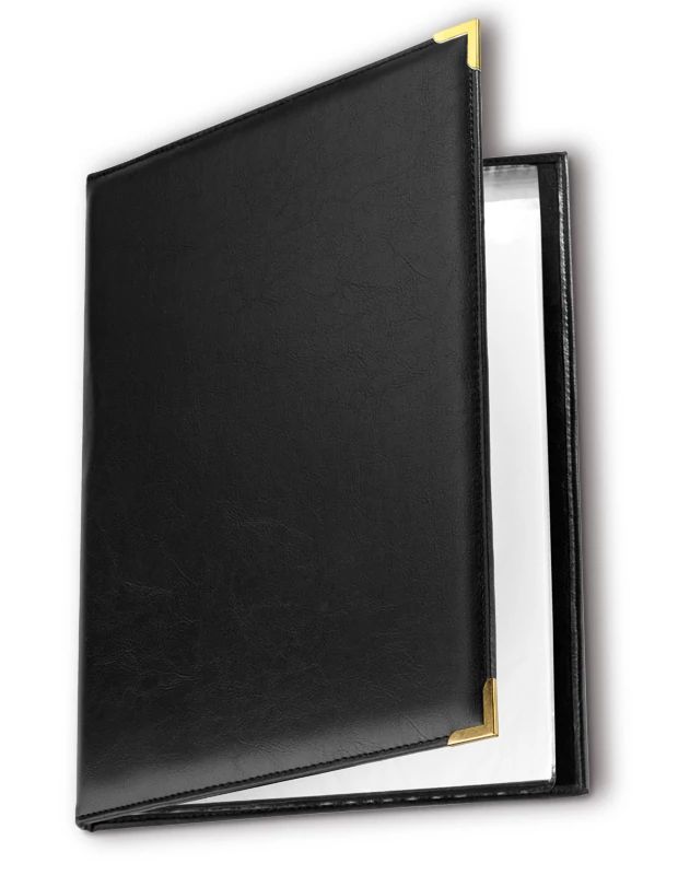 Porta-Ementas Elegance PVC Preto 33x24 cm