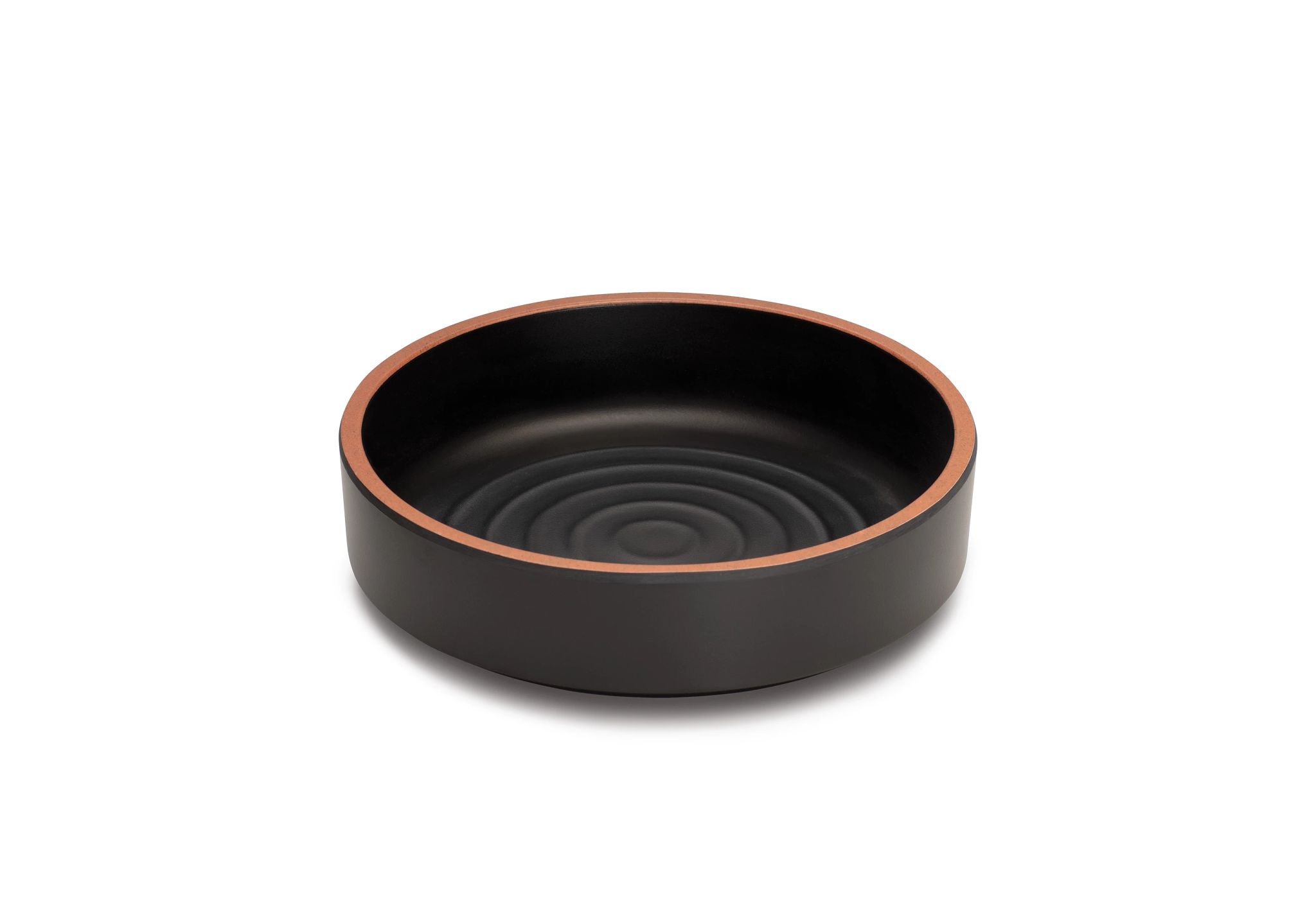 Prato de Melamina 15,5 cm Preto com Bordo Vermelho
