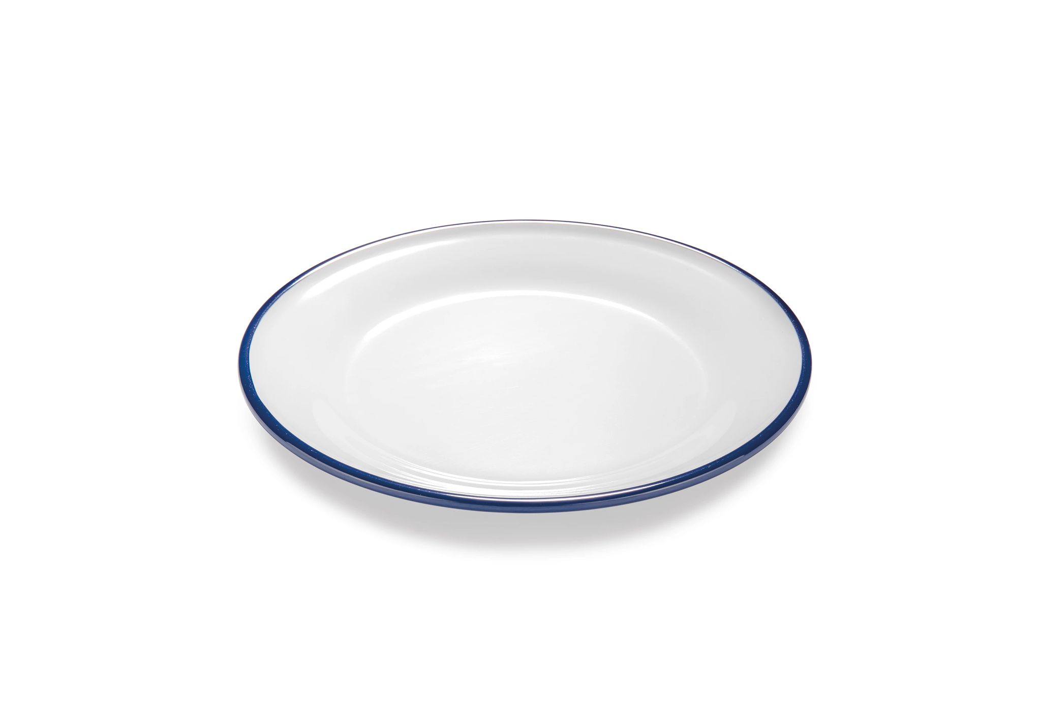 Prato Melamina 22cm Branco e Azul para Serviço de Mesa
