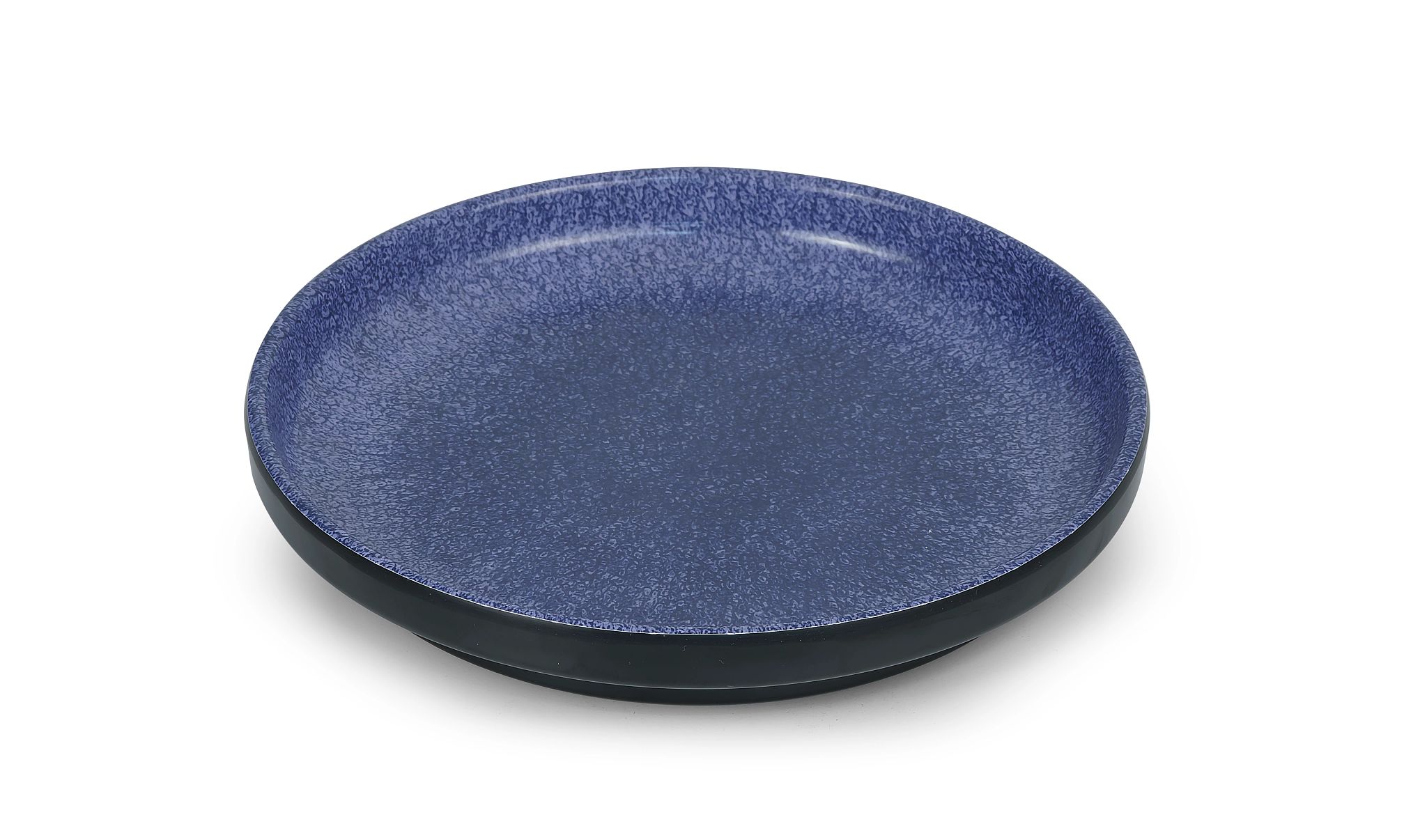Prato Melamina Bicolor 21,5 cm Azul e Preto