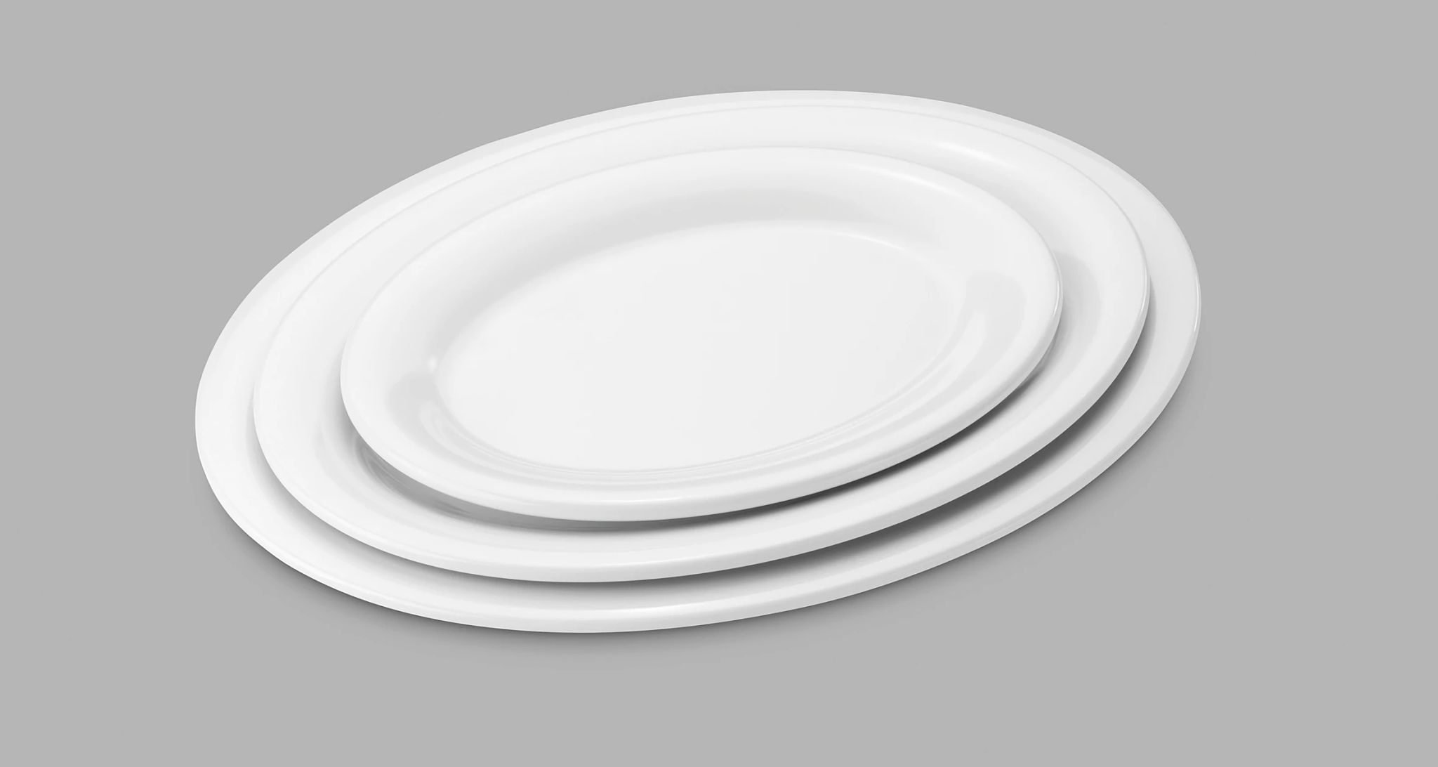 Prato Ovalado Melamina 243x182mm Branco para Serviço de Mesa