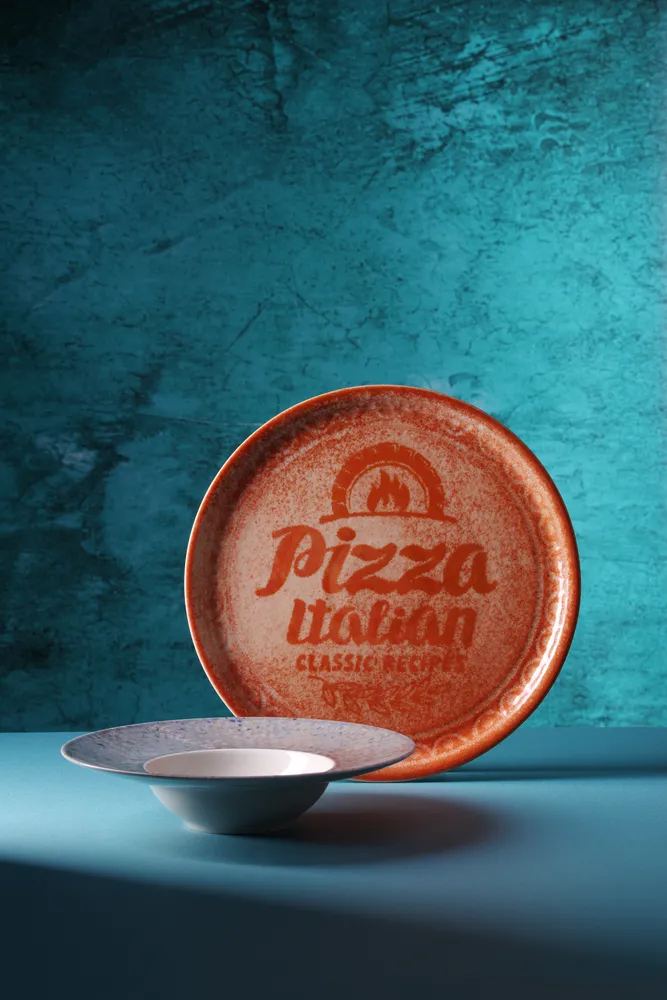 Prato de Pizza em Porcelana Vermelho Tijolo ⌀330mm