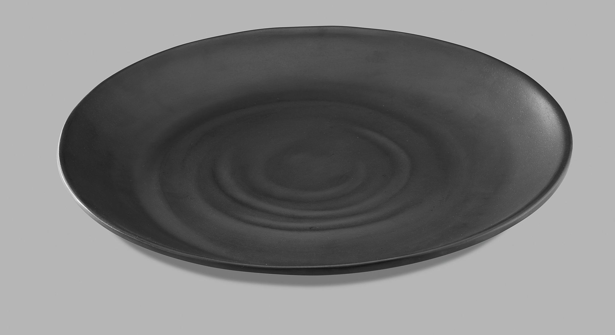 Prato Redondo Melamina Preto 28 cm para Serviço de Mesa