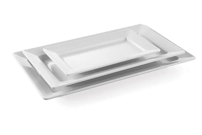 Prato Retangular de Melamina 495x270x56mm para Serviço de Mesa