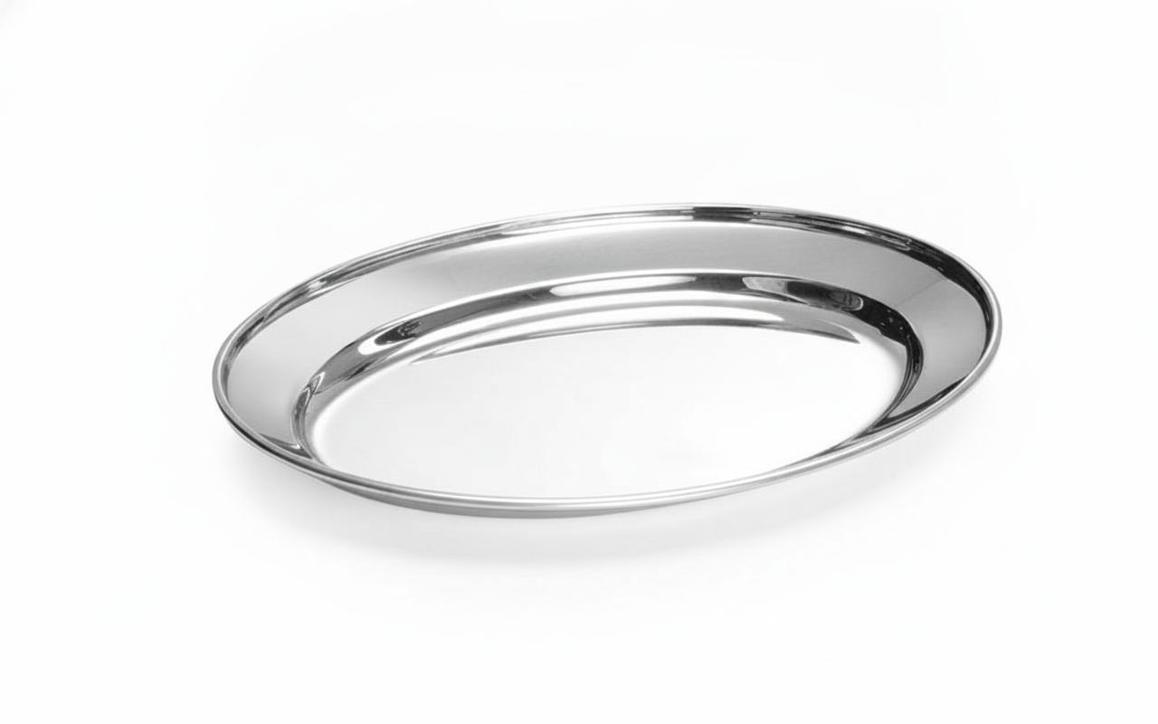 Prato de Servir Oval Aço Inoxidável 190x140mm