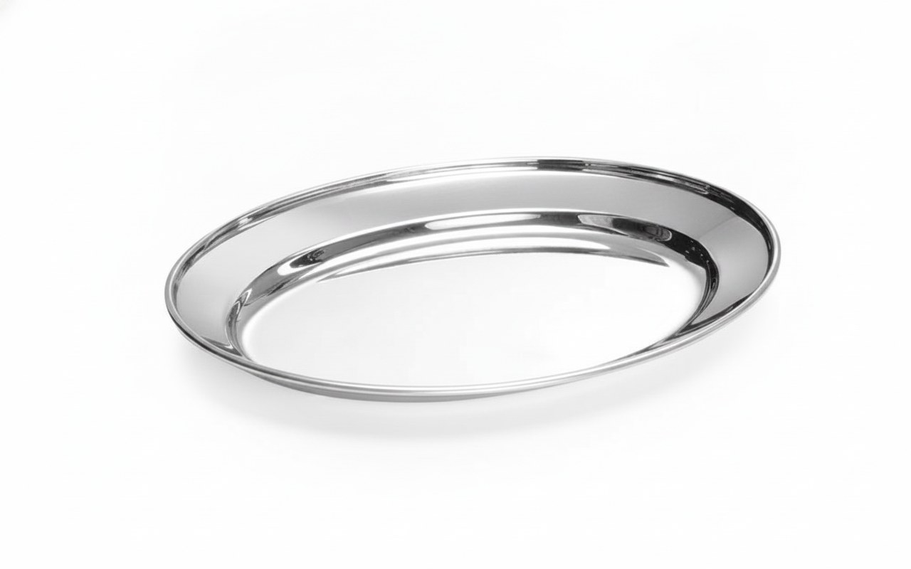 Prato de Servir Oval Aço Inoxidável 190x140mm