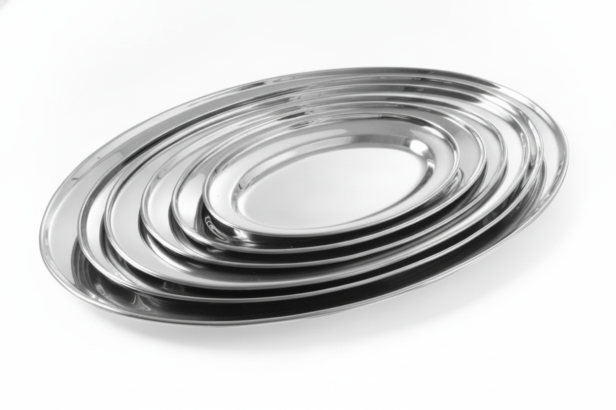 Prato de Servir Oval Aço Inoxidável 190x140mm