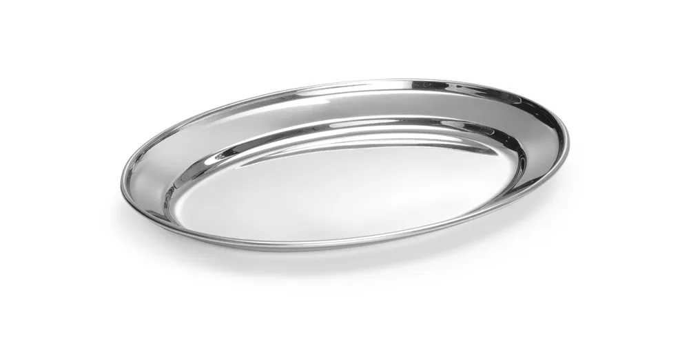 Prato de Servir Oval Aço Inox 245x170mm