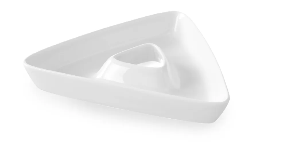 Prato Triangular Porcelana 176x161mm para Serviço de Mesa
