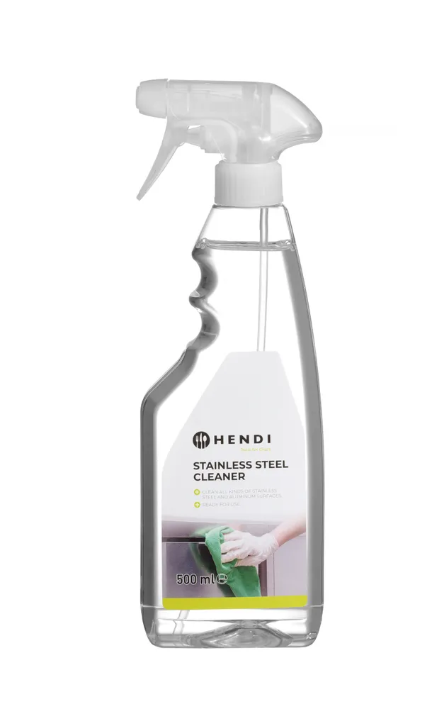 Limpa Aço Inoxidável e Alumínio HENDI 500ml - Antiestático