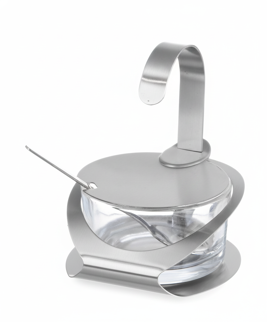 Recipiente Açúcar Queijo Vidro Aço Inox ⌀130mm