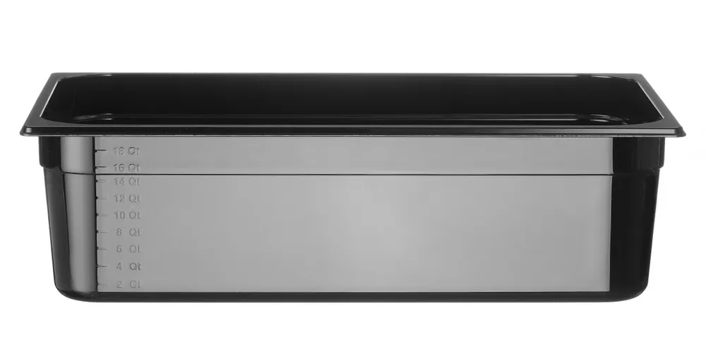 Recipiente Gastronorm GN 1/1 Policarbonato Preto 21L, 530x325x150mm