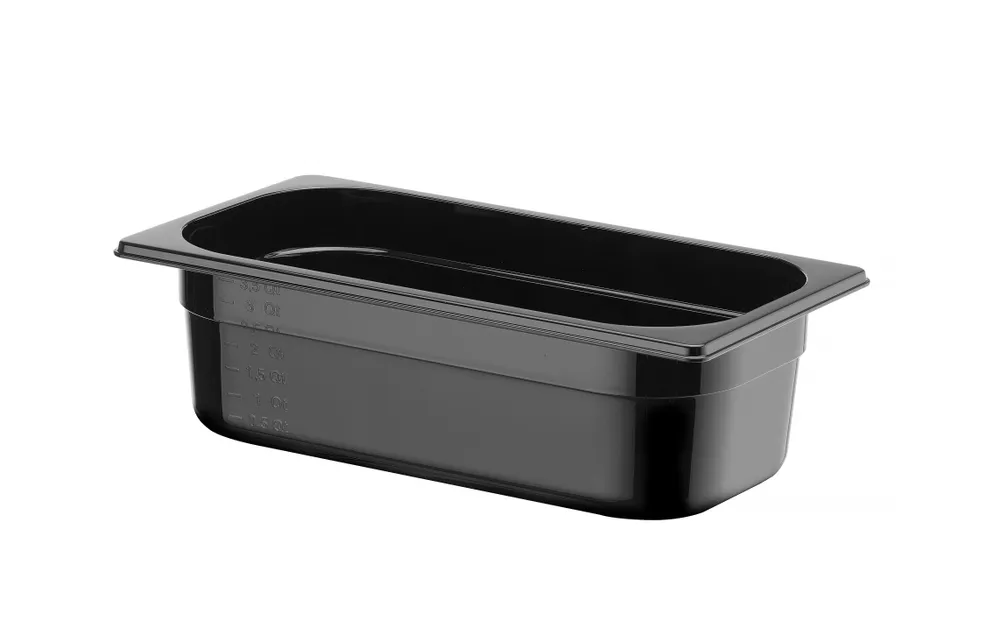 Recipiente Gastronorm 1/3 Policarbonato Preto 4L, 325x176x100mm