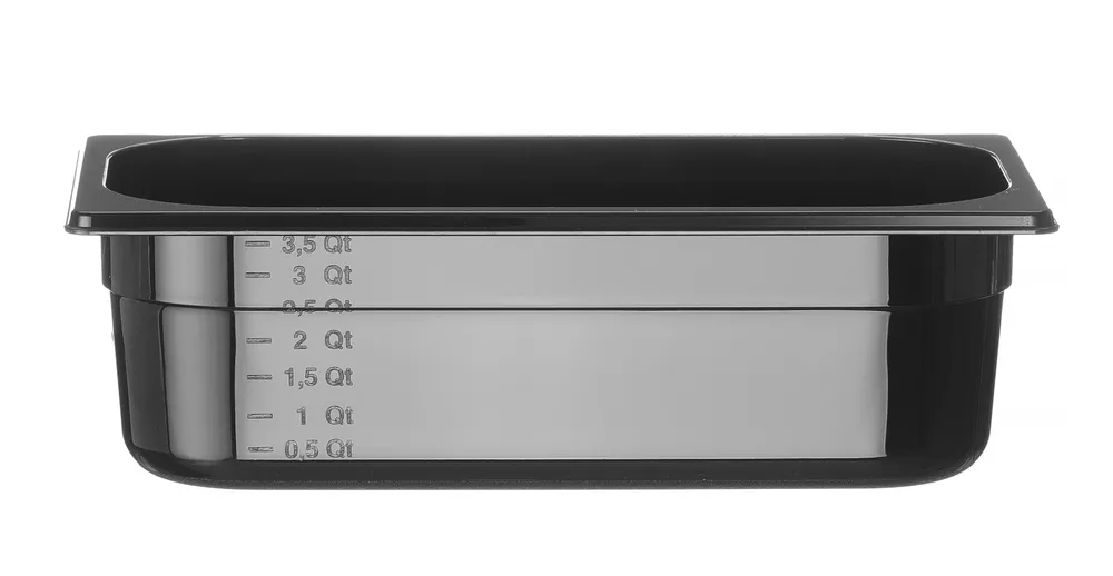 Recipiente Gastronorm 1/3 Policarbonato Preto 4L, 325x176x100mm