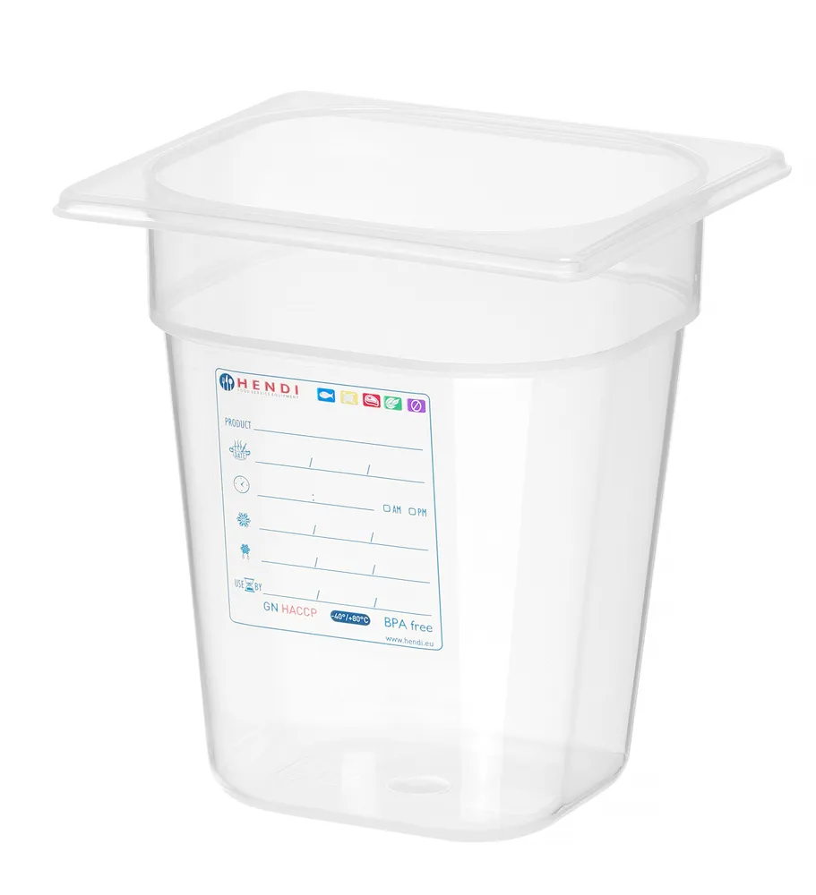 Recipiente Gastronorm 1/6 Transparente HENDI 3,4L - 176x162x200mm