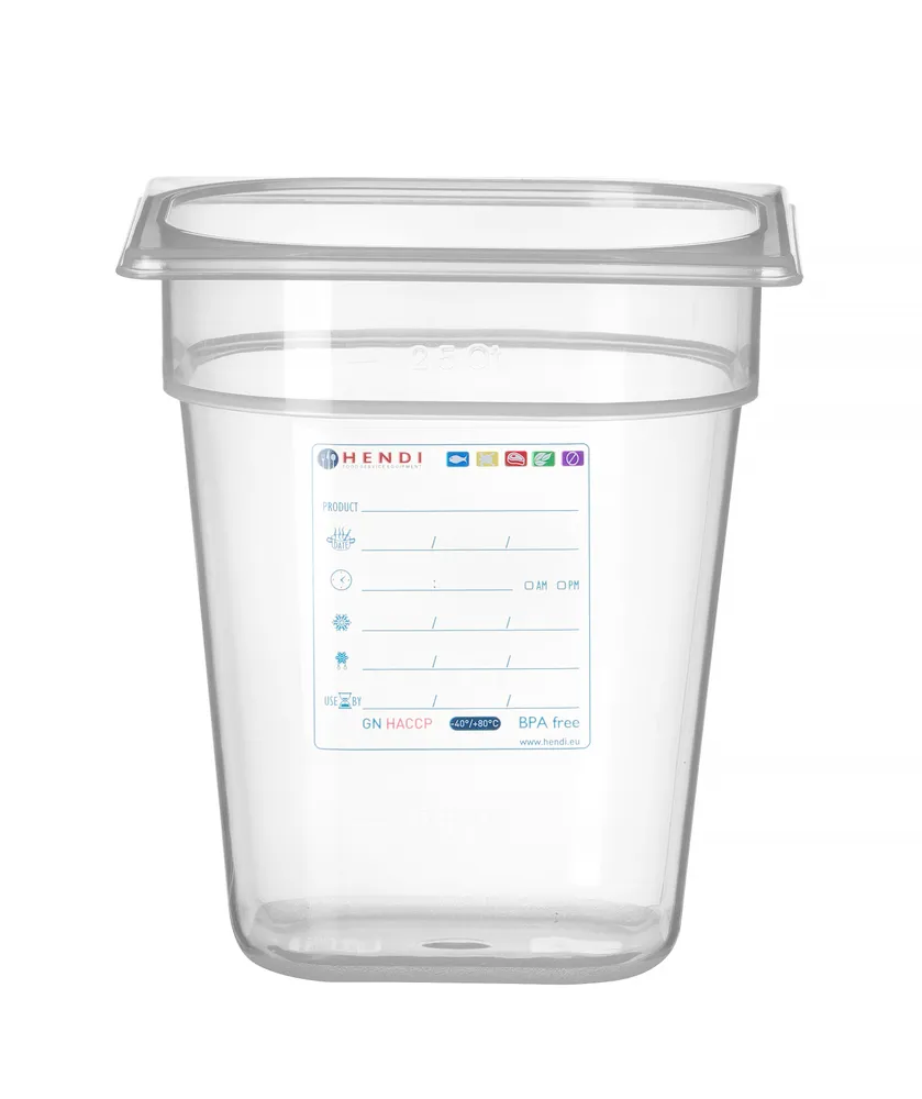 Recipiente Gastronorm 1/6 Transparente HENDI 3,4L - 176x162x200mm