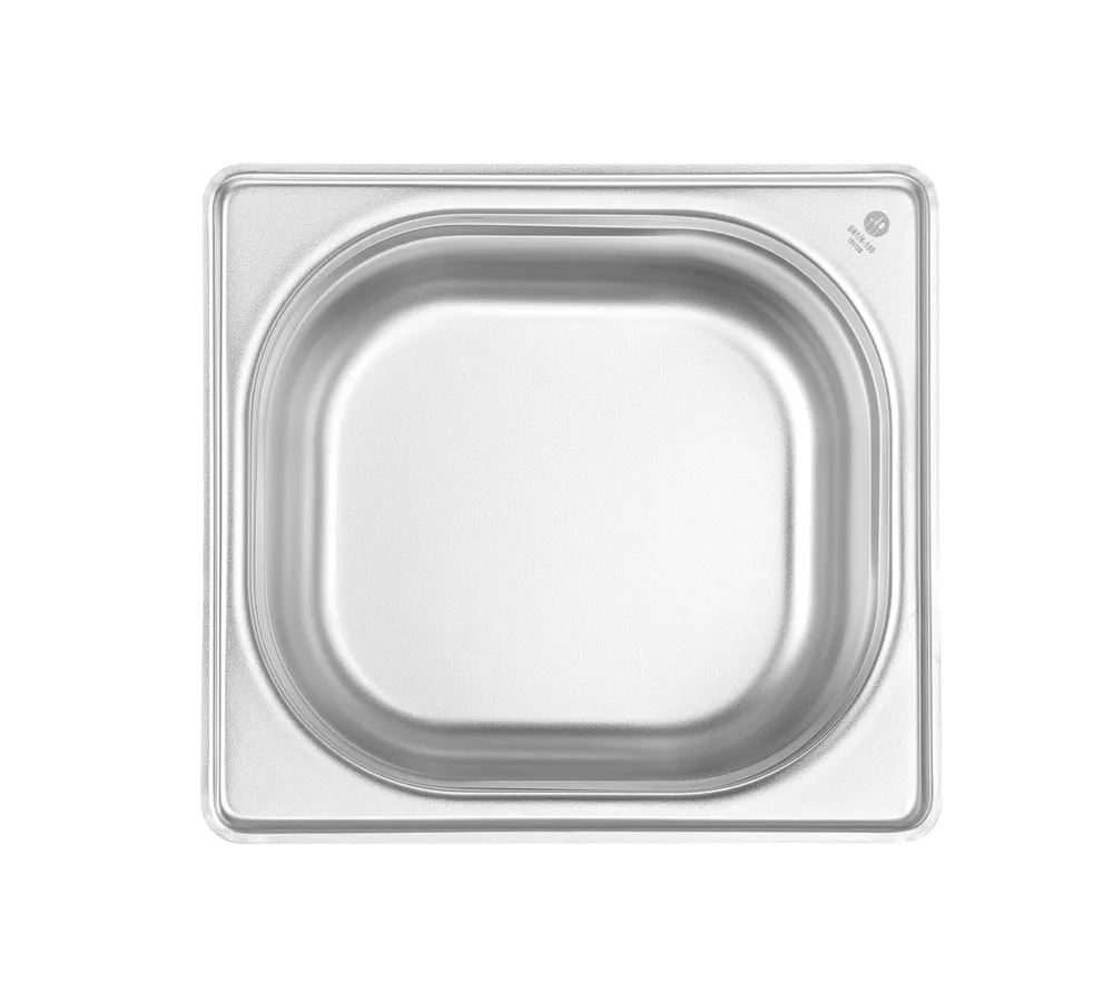 Recipiente Gastronorm GN 1/6, 1.6L, 176x162x100mm, Aço Inoxidável