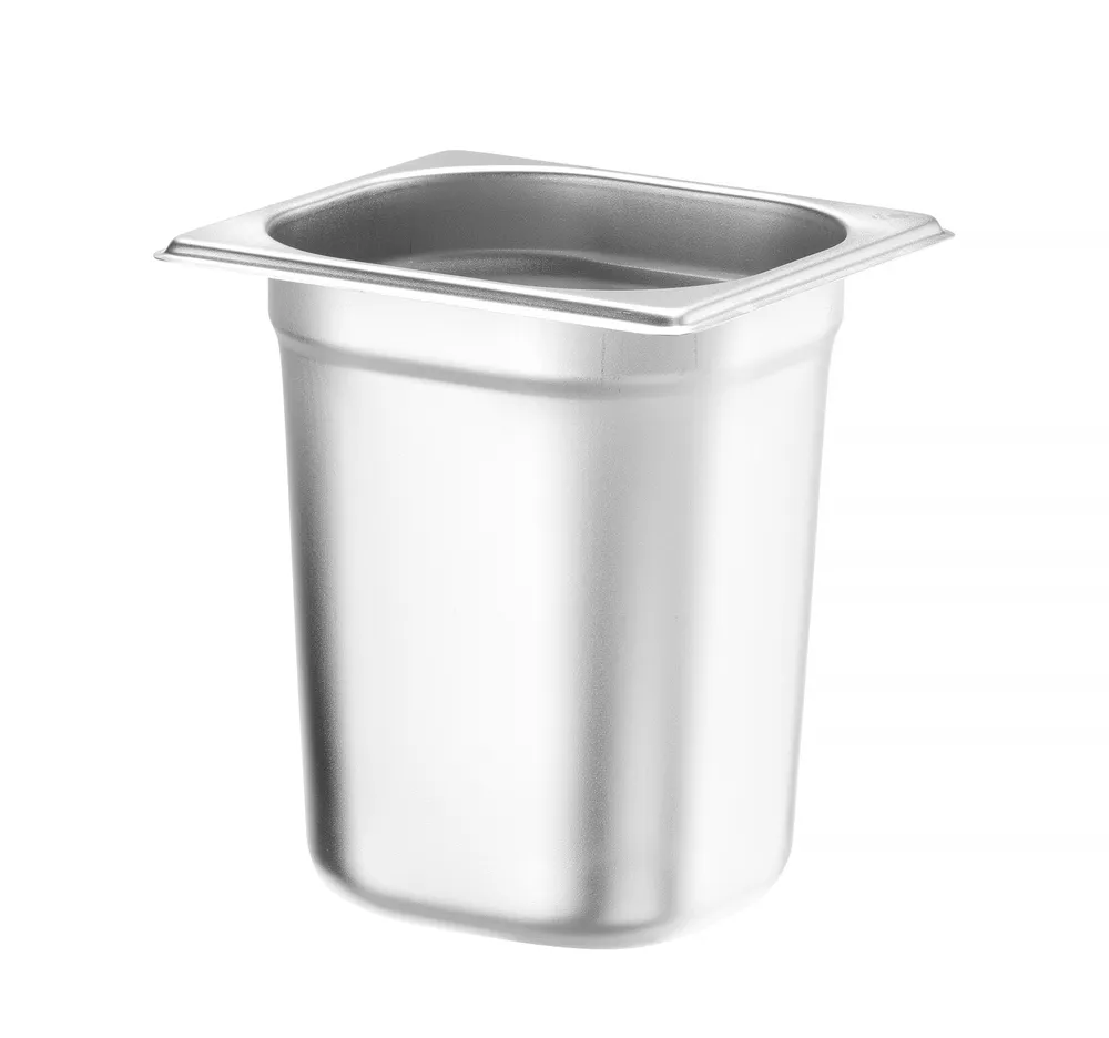 Recipiente Gastronorm GN 1/6, 1.6L, 176x162x100mm, Aço Inoxidável