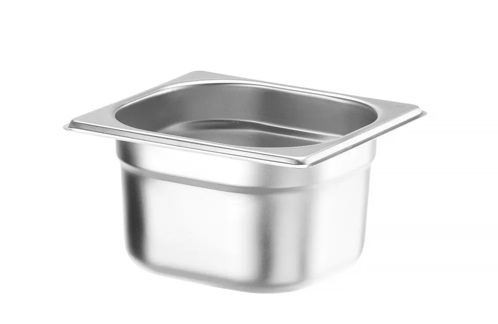 Recipiente Gastronorm GN 1/6, 1.6L, 176x162x100mm, Aço Inoxidável