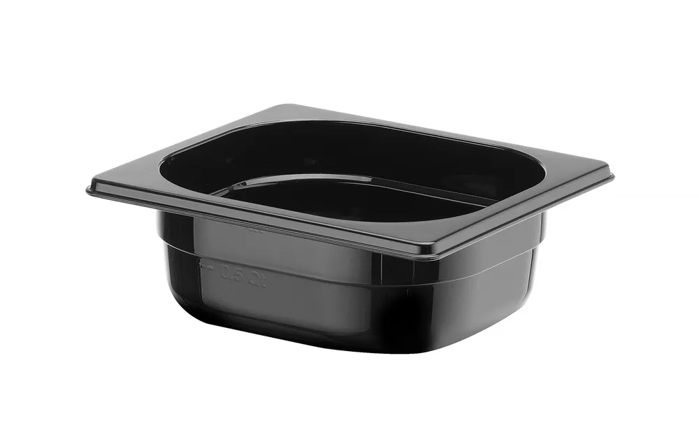 Recipiente Gastronorm 1/6 Policarbonato Preto 1,6L 176x162x100mm