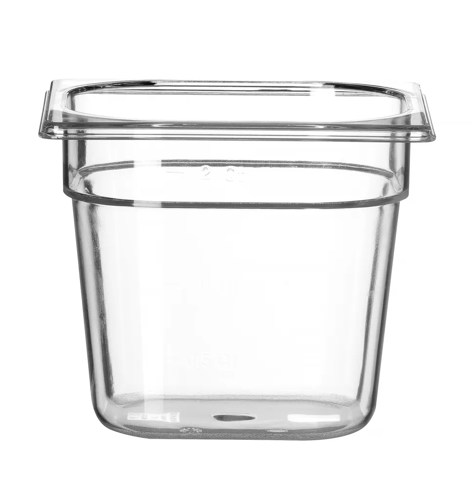 Recipiente Gastronorm GN 1/6, 2,4L, Policarbonato Transparente