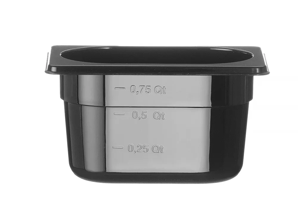 Recipiente Gastronorm 1/9, 1L, Preto, Policarbonato, 176x108x100mm
