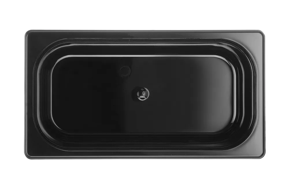 Recipiente Gastronorm GN 1/3, 5,7L, Policarbonato Preto, 150mm Profundidade