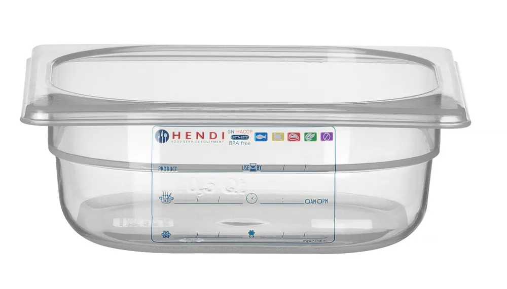 Recipiente Gastronorm 1/6 Transparente 1L Hendi - Organização HACCP