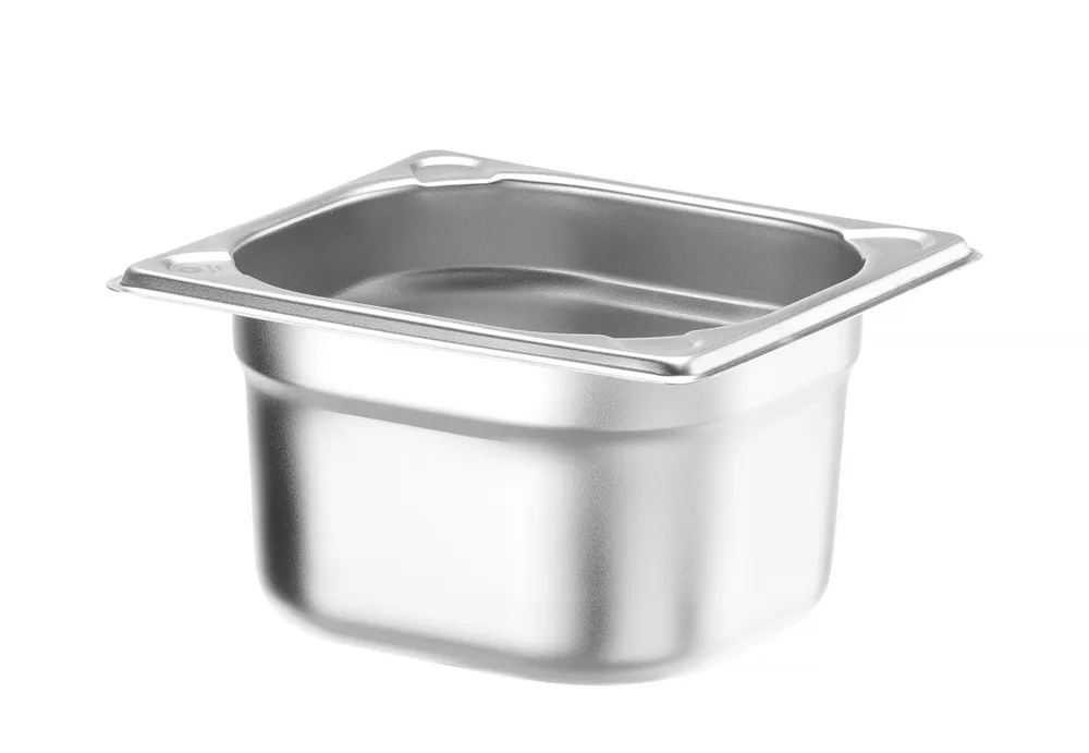 Recipiente Gastronorm GN 1/6, 1.6L, Aço Inoxidável, (H)100mm
