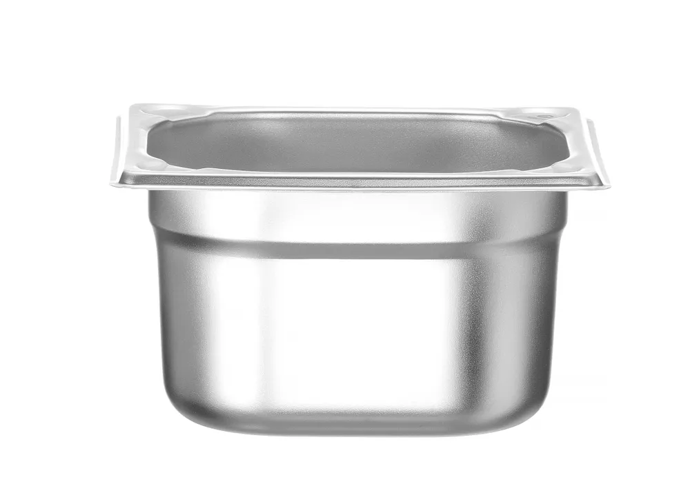 Recipiente Gastronorm GN 1/6, 1.6L, Aço Inoxidável, (H)100mm