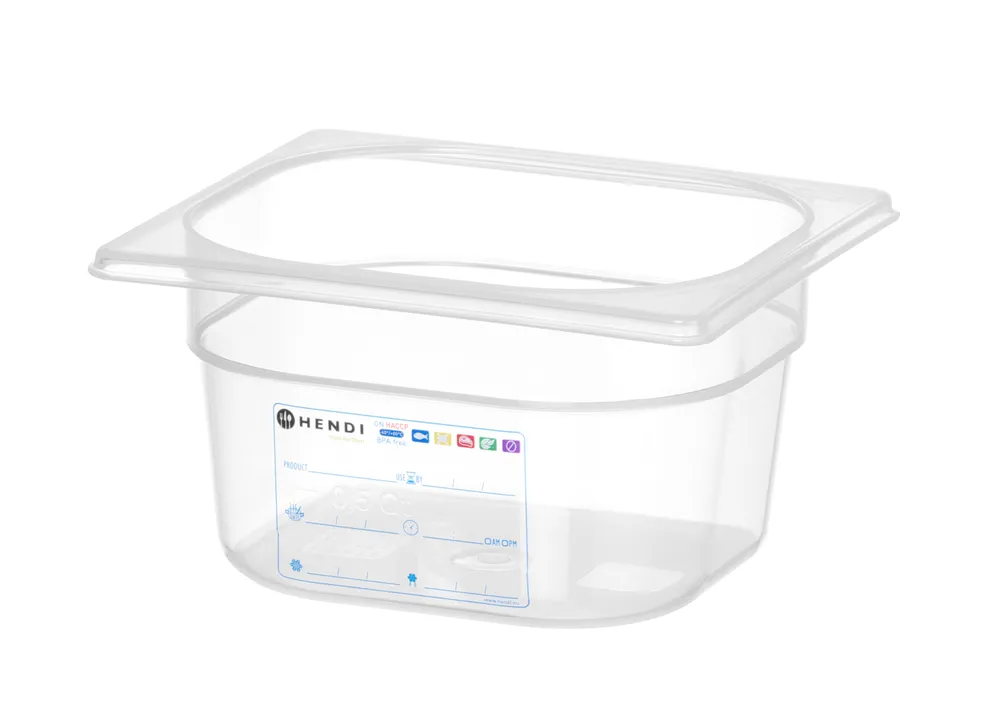 Recipiente Gastronorm 1/6 Transparente Hendi 1,6L - Armazenamento Profissional