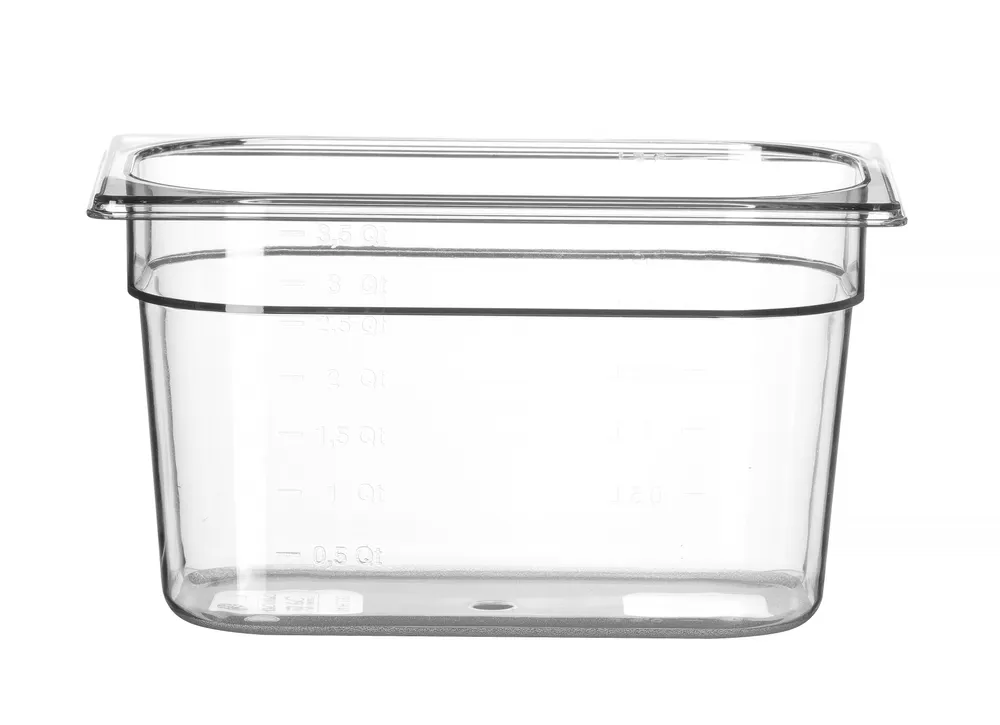 Recipiente Gastronorm 1/4 Policarbonato 4L Transparente 265x162x150mm