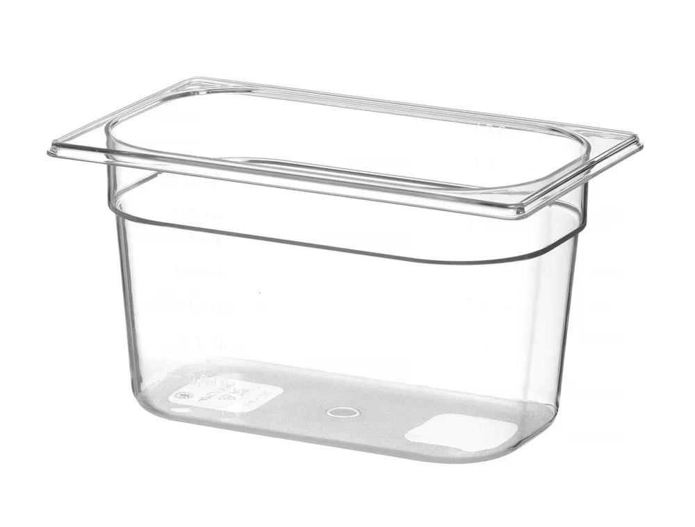 Recipiente Gastronorm 1/4 Policarbonato 4L Transparente 265x162x150mm