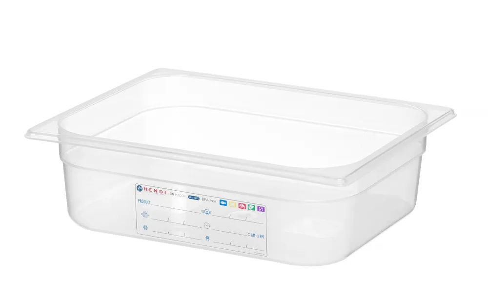 Recipiente Gastronorm GN 1/2 Transparente Hendi 6,5L para Cozinha Profissional