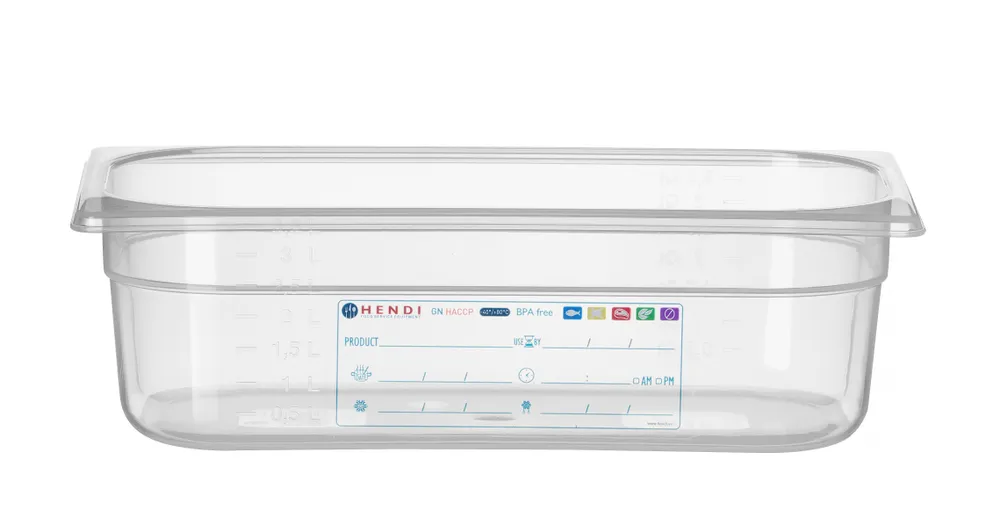 Recipiente Gastronorm 1/3 Transparente Hendi 4L - Armazenamento e Exposição